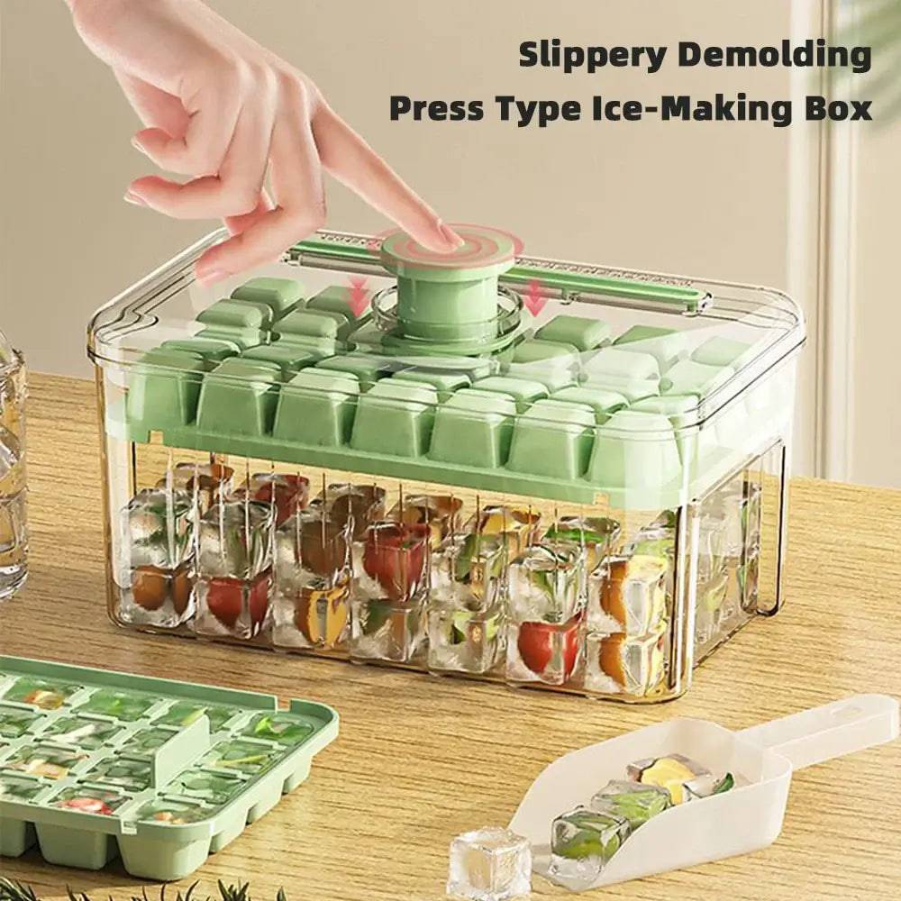 Press Type Ice Cube Tray With Storage Box Ice Cube Maker Ice Box Tray Kitchen Gadget Ice Bucket Ice Mould for Beer Quick-freeze |  | Luvasmr - Satisfyingly Organised