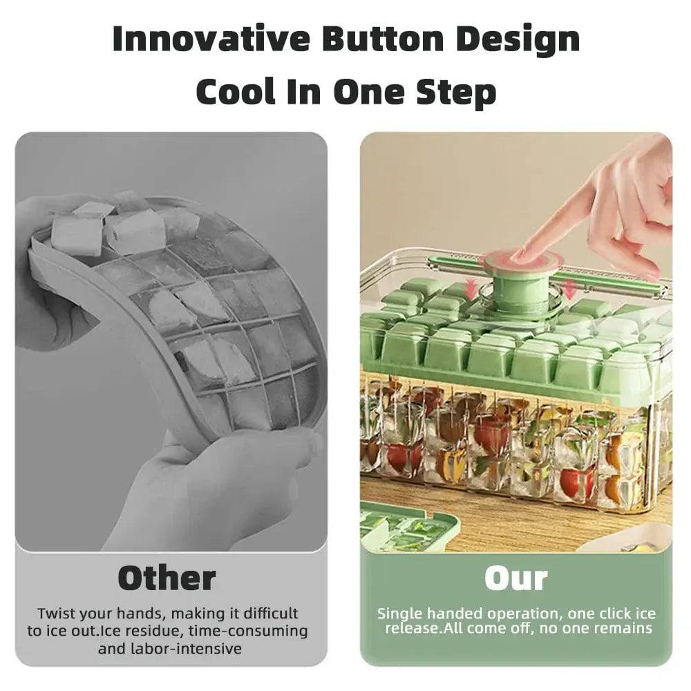 Press Type Ice Cube Tray With Storage Box Ice Cube Maker Ice Box Tray Kitchen Gadget Ice Bucket Ice Mould for Beer Quick-freeze |  | Luvasmr - Satisfyingly Organised