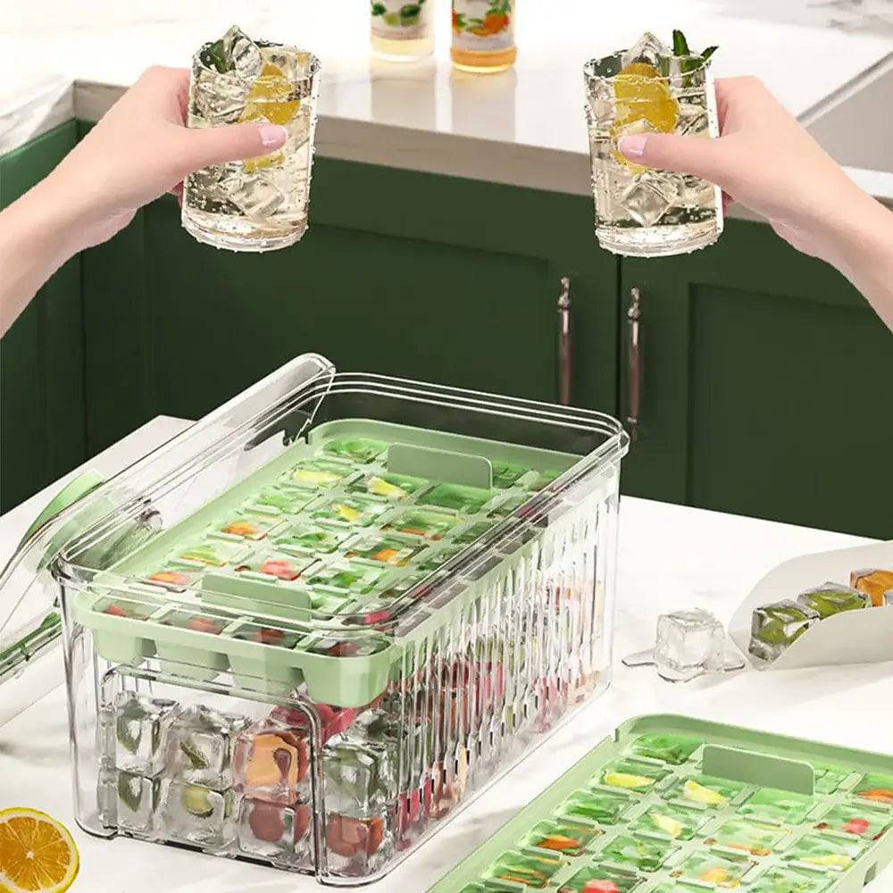Press Type Ice Cube Tray With Storage Box Ice Cube Maker Ice Box Tray Kitchen Gadget Ice Bucket Ice Mould for Beer Quick-freeze |  | Luvasmr - Satisfyingly Organised