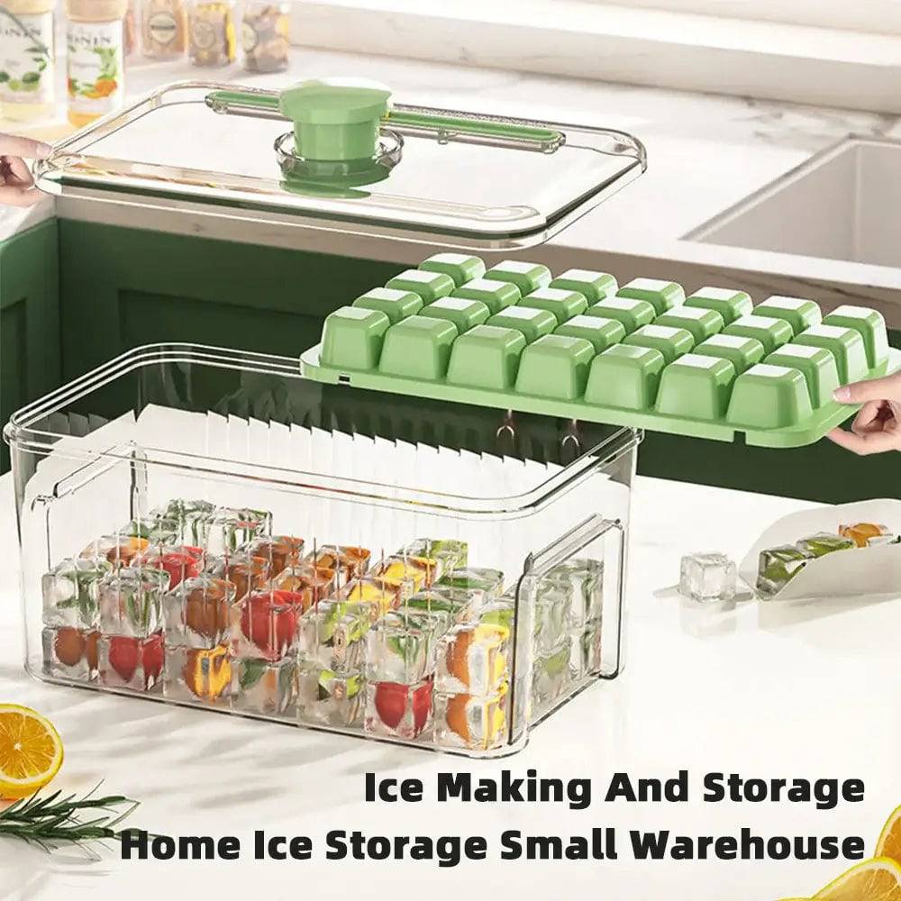 Press Type Ice Cube Tray With Storage Box Ice Cube Maker Ice Box Tray Kitchen Gadget Ice Bucket Ice Mould for Beer Quick-freeze |  | Luvasmr - Satisfyingly Organised