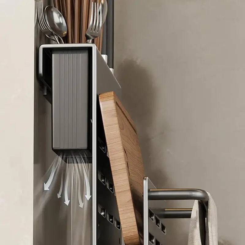 Kitchen Storage Rack Spice Rack Knife Rack Raised Guardrail Chopstick Barrel Kitchen Organizer Kitchen Accessories |  | Luvasmr - Satisfyingly Organised