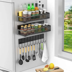Magnetic Spice Rack Magnetic Rack for Refrigerator Spice Organizer with 8 Hook Rack Magnetic Shelfs |  | Luvasmr - Satisfyingly Organised