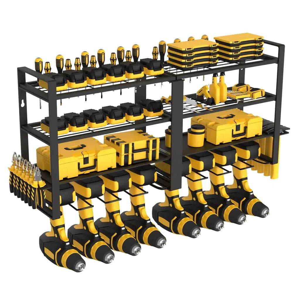 Power Tool Organizer Wall Mount Heavy Duty 8 Drill Holder 4 Layer Garage Suitable Utility Racks for Room, Workshop |  | Luvasmr - Satisfyingly Organised
