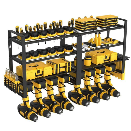 Power Tool Organizer Wall Mount Heavy Duty 8 Drill Holder 4 Layer Garage Suitable Utility Racks for Room, Workshop |  | Luvasmr - Satisfyingly Organised