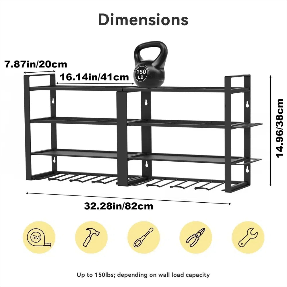 Power Tool Organizer Wall Mount Heavy Duty 8 Drill Holder 4 Layer Garage Suitable Utility Racks for Room, Workshop |  | Luvasmr - Satisfyingly Organised