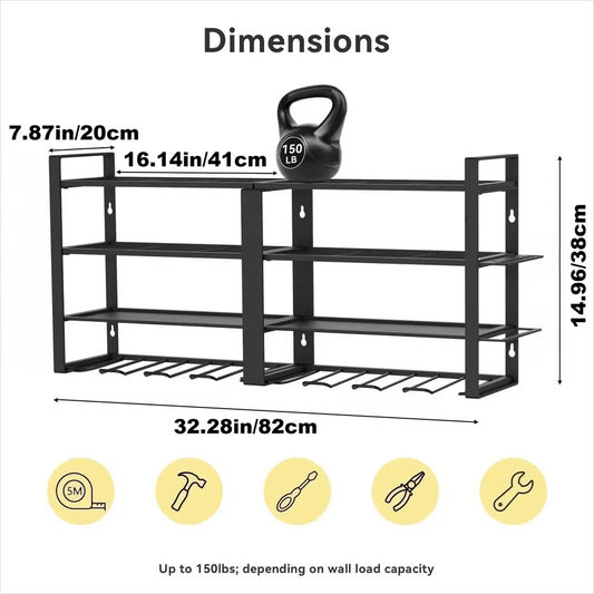 Power Tool Organizer Wall Mount Heavy Duty 8 Drill Holder 4 Layer Garage Suitable Utility Racks for Room, Workshop |  | Luvasmr - Satisfyingly Organised