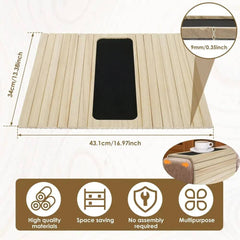 Couch Cup Holder Bamboo Wood Sofa Armrest Tray Foldable Sofa Cup Holder Anti-Slip Couch Arm Cup Holder Sofa Side Storage Tray |  | Luvasmr - Satisfyingly Organised