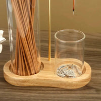 2 in 1 Incense Holder for Sticks Anti-Ash Flying Incense Burne with Removable Glass Ash Catcher and Incense Sticks Organizer | Bathroom | Luvasmr - Satisfyingly Organised