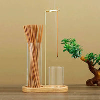 2 in 1 Incense Holder for Sticks Anti-Ash Flying Incense Burne with Removable Glass Ash Catcher and Incense Sticks Organizer | Bathroom | Luvasmr - Satisfyingly Organised