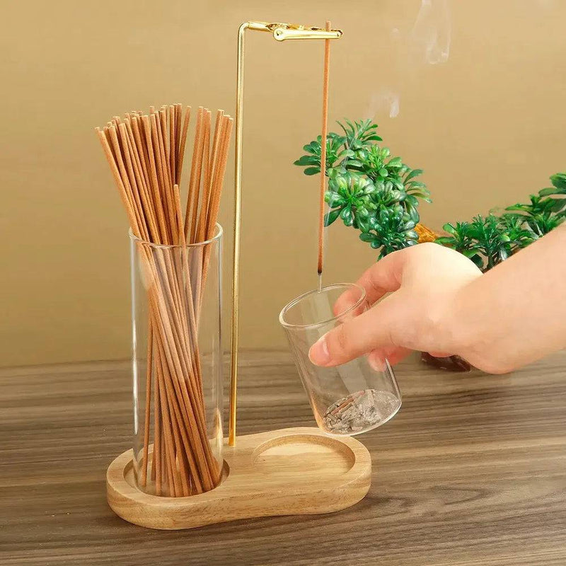 2 in 1 Incense Holder for Sticks Anti-Ash Flying Incense Burne with Removable Glass Ash Catcher and Incense Sticks Organizer | Bathroom | Luvasmr - Satisfyingly Organised