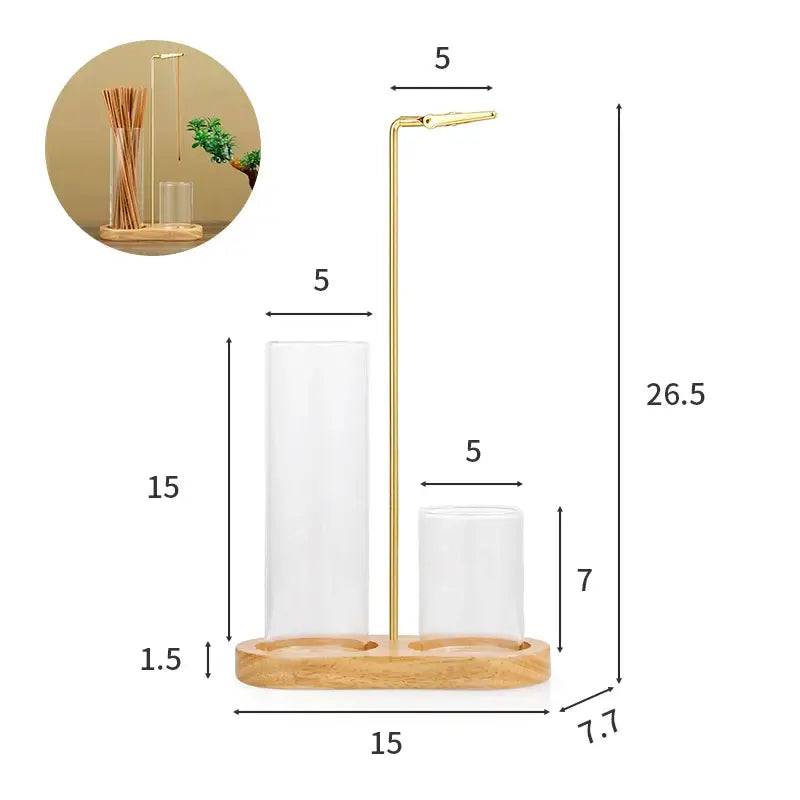 2 in 1 Incense Holder for Sticks Anti-Ash Flying Incense Burne with Removable Glass Ash Catcher and Incense Sticks Organizer | Bathroom | Luvasmr - Satisfyingly Organised