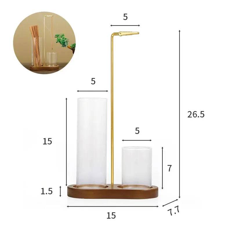 2 in 1 Incense Holder for Sticks Anti-Ash Flying Incense Burne with Removable Glass Ash Catcher and Incense Sticks Organizer | Bathroom | Luvasmr - Satisfyingly Organised
