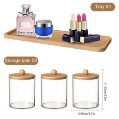 3Pcs Acrylic Cotton Swab Storage Box | Bathroom | Luvasmr - Satisfyingly Organised
