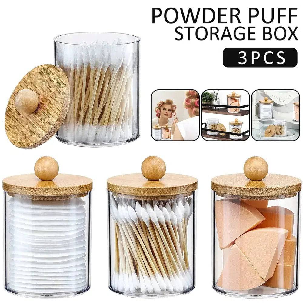 3Pcs Acrylic Cotton Swab Storage Box | Bathroom | Luvasmr - Satisfyingly Organised