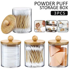 3Pcs Acrylic Cotton Swab Storage Box | Bathroom | Luvasmr - Satisfyingly Organised