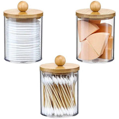 3Pcs Acrylic Cotton Swab Storage Box | Bathroom | Luvasmr - Satisfyingly Organised