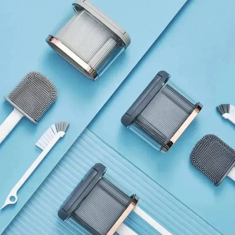 2-in-1 Silicone Toilet Brush with Long Handle | Bathroom | Luvasmr - Satisfyingly Organised