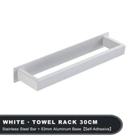 Matt Black Stainless Steel Self-Adhesive Towel Rack | Bathroom | Luvasmr - Satisfyingly Organised