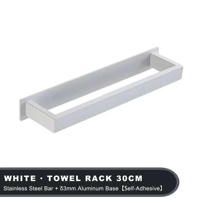 Matt Black Stainless Steel Self-Adhesive Towel Rack | Bathroom | Luvasmr - Satisfyingly Organised