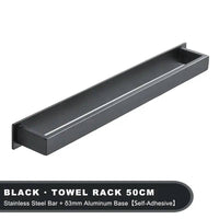 Matt Black Stainless Steel Self-Adhesive Towel Rack | Bathroom | Luvasmr - Satisfyingly Organised