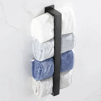 Matt Black Stainless Steel Self-Adhesive Towel Rack | Bathroom | Luvasmr - Satisfyingly Organised