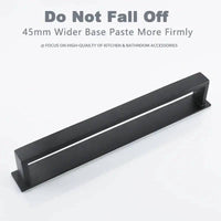 Matt Black Stainless Steel Self-Adhesive Towel Rack | Bathroom | Luvasmr - Satisfyingly Organised