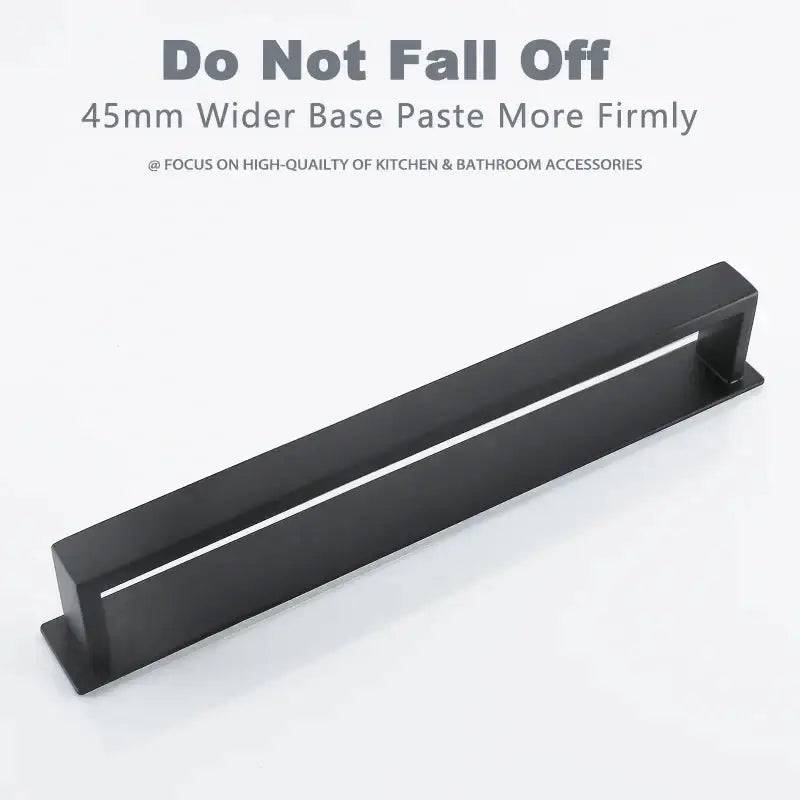 Matt Black Stainless Steel Self-Adhesive Towel Rack | Bathroom | Luvasmr - Satisfyingly Organised