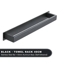 Matt Black Stainless Steel Self-Adhesive Towel Rack | Bathroom | Luvasmr - Satisfyingly Organised