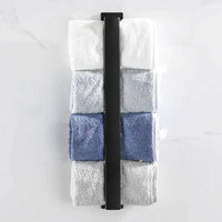 Matt Black Stainless Steel Self-Adhesive Towel Rack | Bathroom | Luvasmr - Satisfyingly Organised