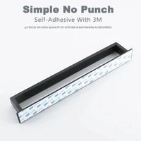 Matt Black Stainless Steel Self-Adhesive Towel Rack | Bathroom | Luvasmr - Satisfyingly Organised