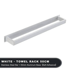 Matt Black Stainless Steel Self-Adhesive Towel Rack | Bathroom | Luvasmr - Satisfyingly Organised