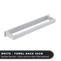 Matt Black Stainless Steel Self-Adhesive Towel Rack | Bathroom | Luvasmr - Satisfyingly Organised