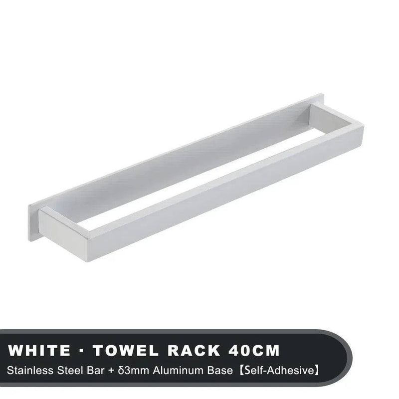 Matt Black Stainless Steel Self-Adhesive Towel Rack | Bathroom | Luvasmr - Satisfyingly Organised