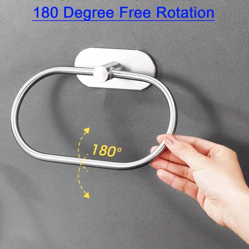Stainless Steel Self-Adhesive Towel Rack | Bathroom | Luvasmr - Satisfyingly Organised