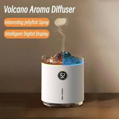 350ml USB Charging Air Humidifier Ultrasonic Aroma Essential Oil Diffuser with Volcano Flame Lamp Mini Portable Mist Humidifier | Bathroom | Luvasmr - Satisfyingly Organised