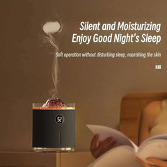 350ml USB Charging Air Humidifier Ultrasonic Aroma Essential Oil Diffuser with Volcano Flame Lamp Mini Portable Mist Humidifier | Bathroom | Luvasmr - Satisfyingly Organised