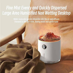 350ml USB Charging Air Humidifier Ultrasonic Aroma Essential Oil Diffuser with Volcano Flame Lamp Mini Portable Mist Humidifier | Bathroom | Luvasmr - Satisfyingly Organised