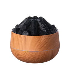 2024 New 300ML Artificial Charcoal Fire Air Humidifier Aroma Diffuser Mist Sprayer Mini Diffuser with Night Light for Home | Bathroom | Luvasmr - Satisfyingly Organised
