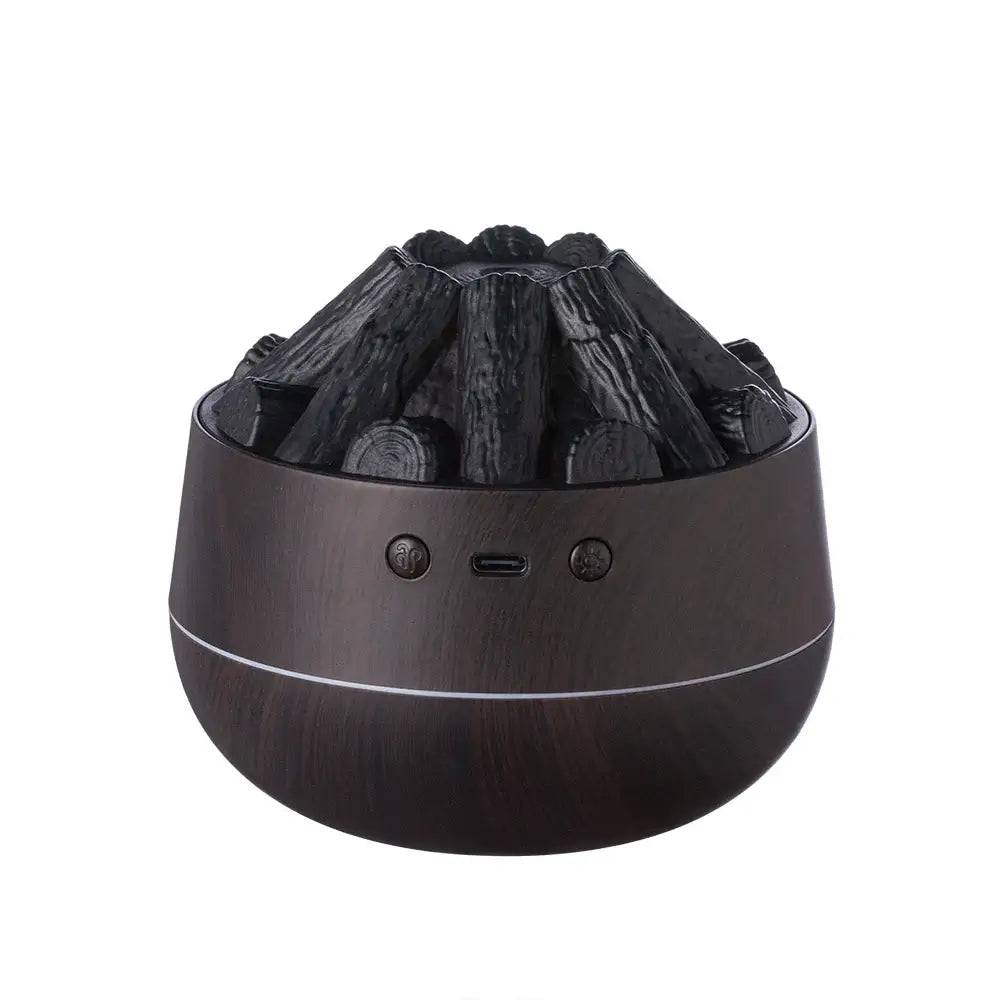 2024 New 300ML Artificial Charcoal Fire Air Humidifier Aroma Diffuser Mist Sprayer Mini Diffuser with Night Light for Home | Bathroom | Luvasmr - Satisfyingly Organised