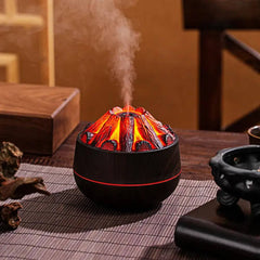 2024 New 300ML Artificial Charcoal Fire Air Humidifier Aroma Diffuser Mist Sprayer Mini Diffuser with Night Light for Home | Bathroom | Luvasmr - Satisfyingly Organised