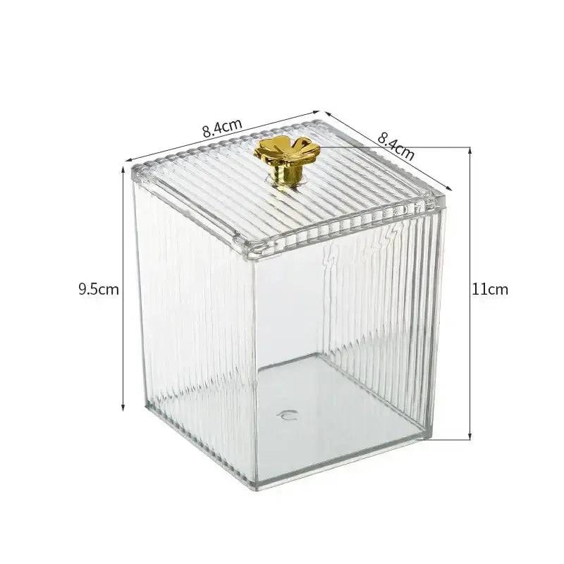 Acrylic Cotton Pad & Swab Storage Box | Bathroom | Luvasmr - Satisfyingly Organised