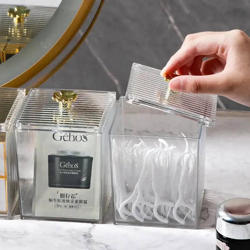 Acrylic Cotton Pad & Swab Storage Box | Bathroom | Luvasmr - Satisfyingly Organised