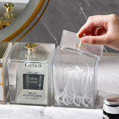 Acrylic Cotton Pad & Swab Storage Box | Bathroom | Luvasmr - Satisfyingly Organised
