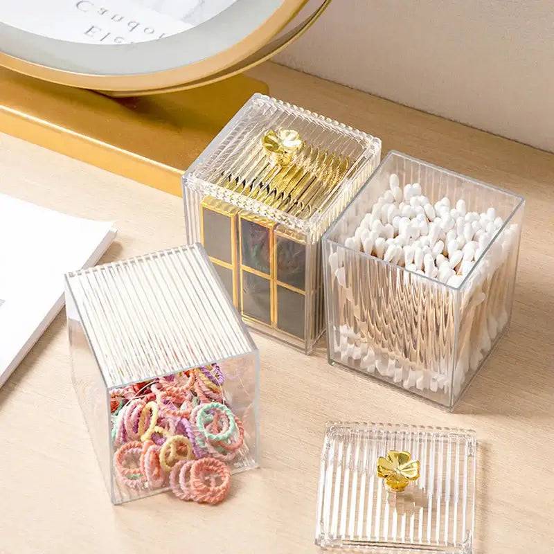 Acrylic Cotton Pad & Swab Storage Box | Bathroom | Luvasmr - Satisfyingly Organised