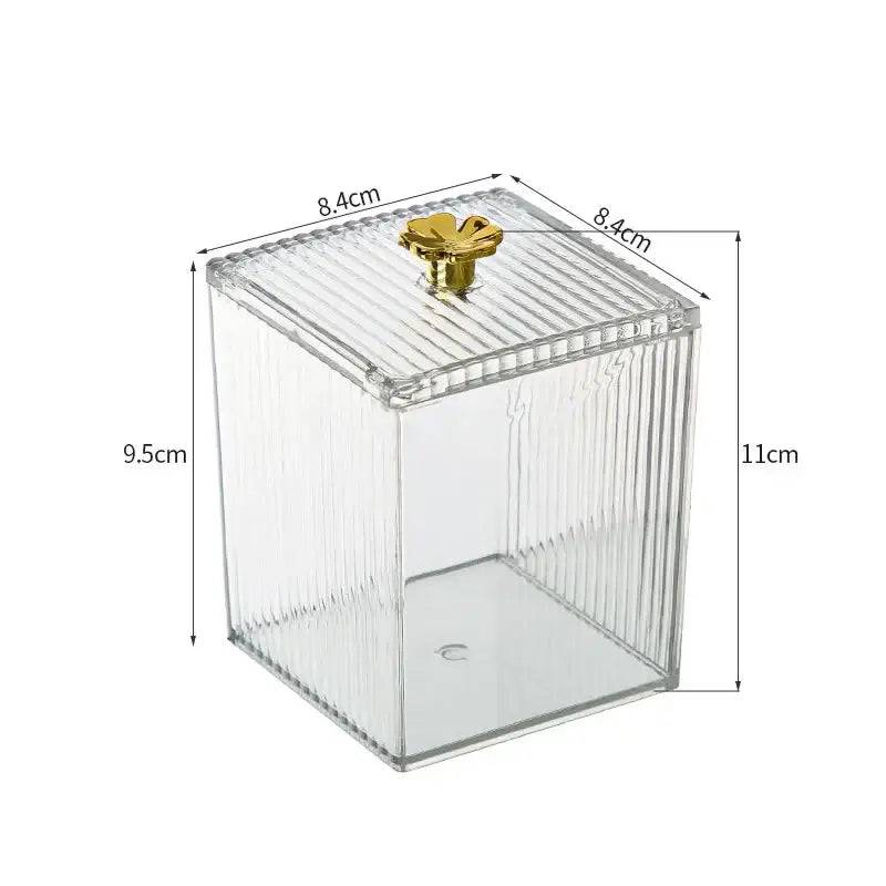 Acrylic Cotton Pad & Swab Storage Box | Bathroom | Luvasmr - Satisfyingly Organised