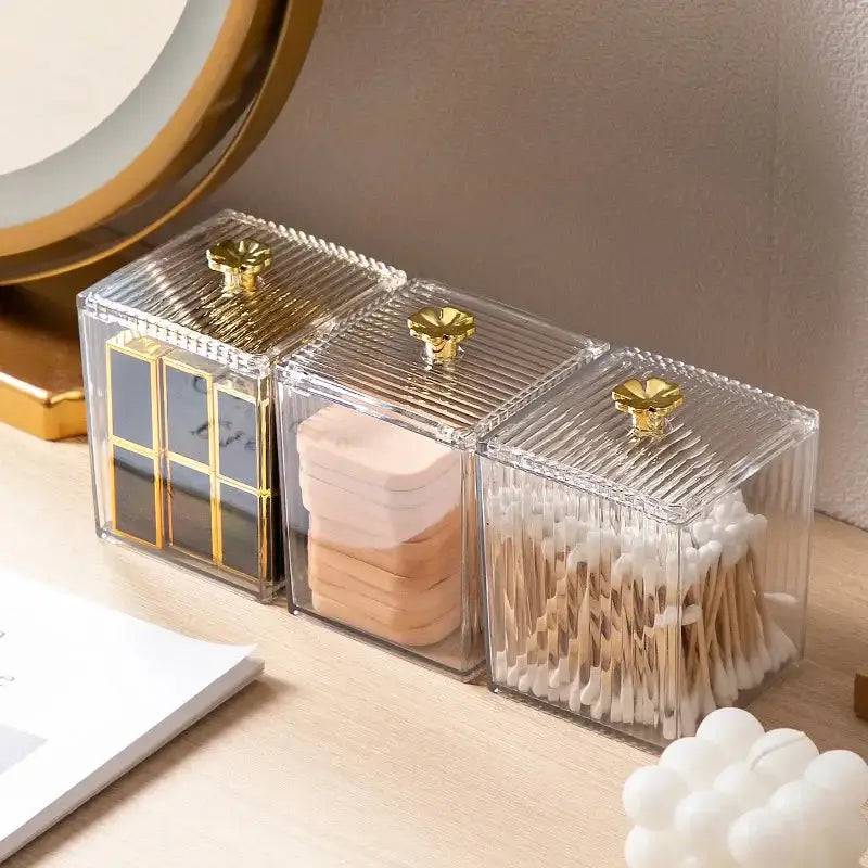 Acrylic Cotton Pad & Swab Storage Box | Bathroom | Luvasmr - Satisfyingly Organised