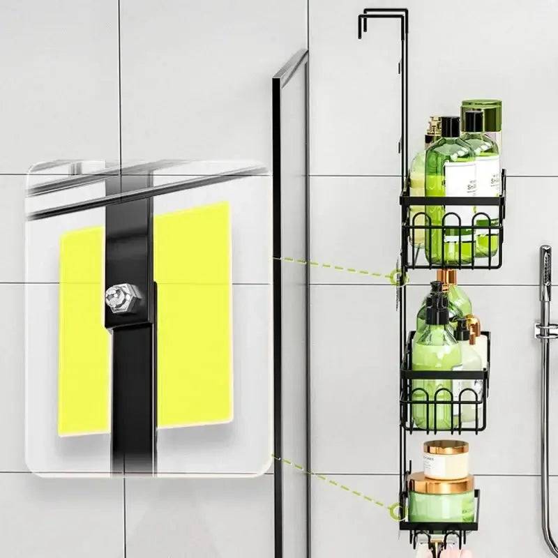 Drill-Free Bathroom Shelf Over Door Hanging Organiser | Bathroom | Luvasmr - Satisfyingly Organised