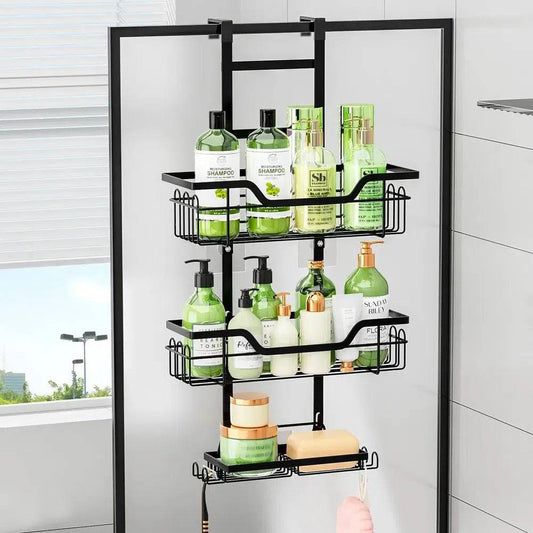 Drill-Free Bathroom Shelf Over Door Hanging Organiser | Bathroom | Luvasmr - Satisfyingly Organised