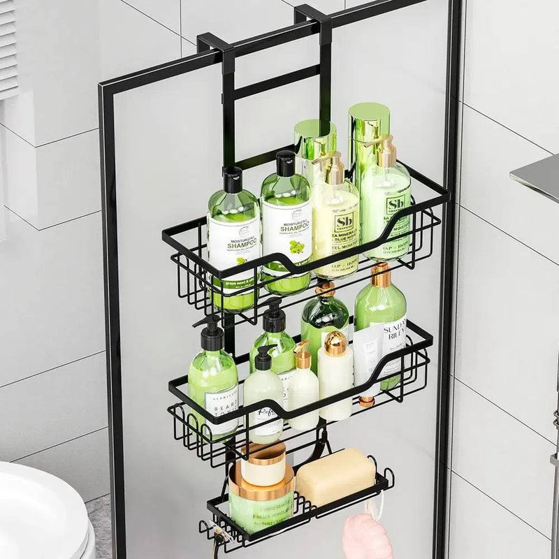 Drill-Free Bathroom Shelf Over Door Hanging Organiser | Bathroom | Luvasmr - Satisfyingly Organised