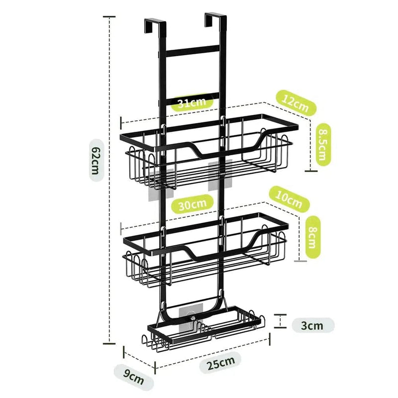Drill-Free Bathroom Shelf Over Door Hanging Organiser | Bathroom | Luvasmr - Satisfyingly Organised